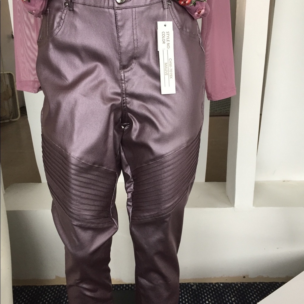 Faux leather pants